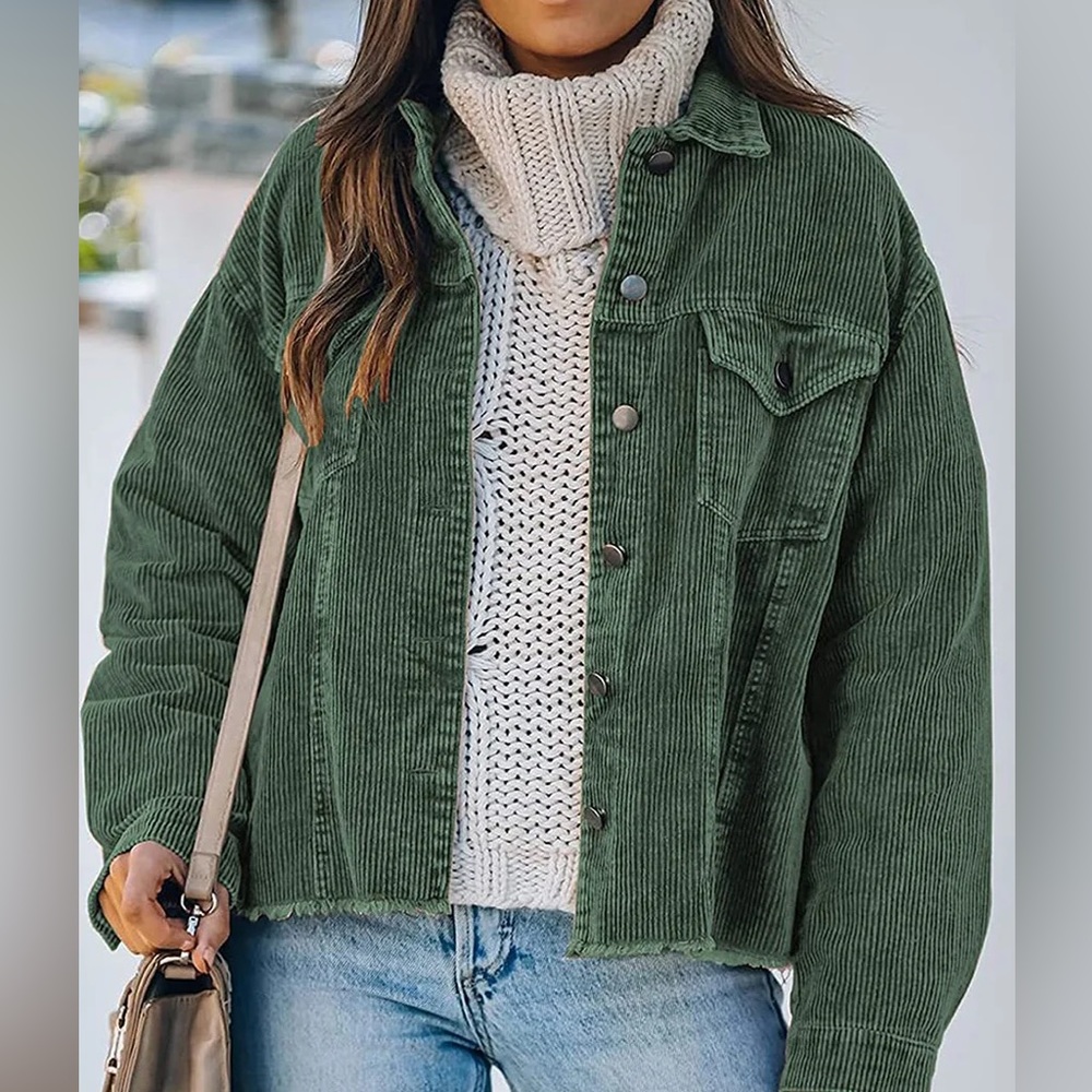 Distressed Corduroy Shacket